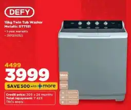 HiFi Corp Defy Twin Tub Washer Metallic DTT151 offer