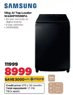HiFi Corp Samsung Al Top Loader WA80F19S8BFA offer