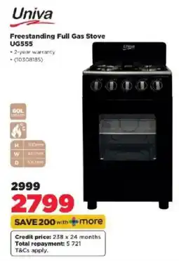 HiFi Corp Univa Freestanding Full Gas Stove offer