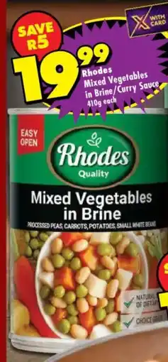 Shoprite Rhodes Mixed Vegetables in Brine/ Curry Sauce offer