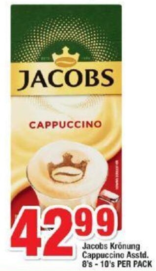 Jacobs Kronung Cappuccino Asstd. 8's - 10's Per Pack