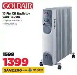 HiFi Corp Goldair 13 Fin Oil Radiator offer