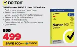 HiFi Corp Norton 360 Deluxe 50GB 1 User 5 Devices offer