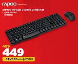 HiFi Corp Rapoo X18005 Wireless Desktop Combo Set offer