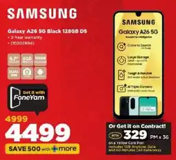 HiFi Corp Samsung Galaxy A26 5G Black 128GB DS offer