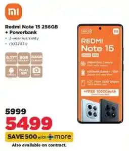 HiFi Corp Redmi Note 15 256GB + Powerbank offer