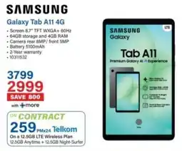 Incredible Connection Samsung Galaxy Tab A11 4G offer