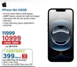 Incredible Connection iPhone 16e 128GB offer