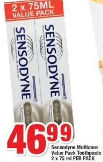 OK Foods Sensodyne Multicare Value Pack Toothpaste 2x75 ml Per Pack offer