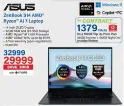 Incredible Connection Asus ZenBook S14 AMD Ryzen AI 7 Laptop offer