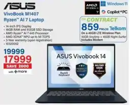 Incredible Connection Asus VivoBook M1407 Ryzen AI 7 Laptop offer
