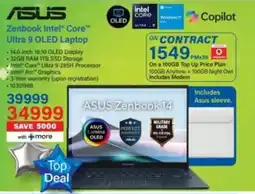 Incredible Connection Asus Zenbook Intel Core Ultra 9 OLED Laptop offer