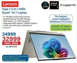 Incredible Connection Lenovo Yoga 7 2-in-1 AMD Ryzen AI 7 Laptop offer