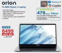 Incredible Connection Orion 15 AMD Ryzen 3 Laptop offer