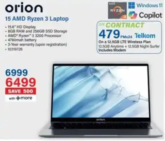 Orion 15 AMD Ryzen 3 Laptop