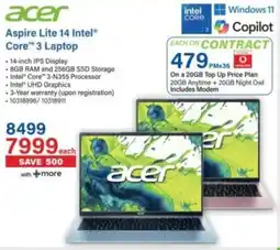 Incredible Connection Acer Aspire Lite 14 Intel Core 3 Laptop offer