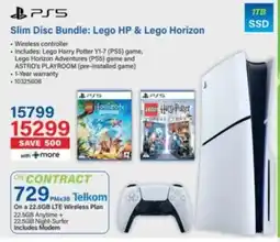 Incredible Connection PS5 Slim Disc Bundle Lego HP & Lego Horizon offer