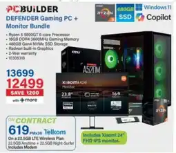Incredible Connection PCBuilder Defender Gaming PC + Monitor Bundle offer