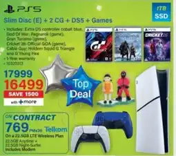 Incredible Connection PS5 Slim Disc E + 2 CG + DS5 + Games offer