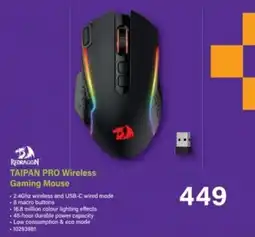 Incredible Connection Redragon Taipan Pro Wireless Gaming Mouse offer