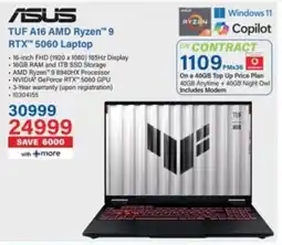 Incredible Connection Asus TUF A16 AMD Ryzen 9 RTX 5060 Laptop offer