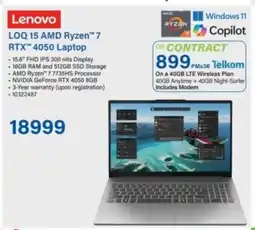 Incredible Connection Lenovo LOQ 15 AMD Ryzen 7 RTX 4050 Laptop offer
