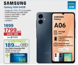 Incredible Connection Samsung Galaxy A06 64GB offer