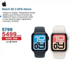 Incredible Connection Apple Watch SE 3 GPS 40mm offer