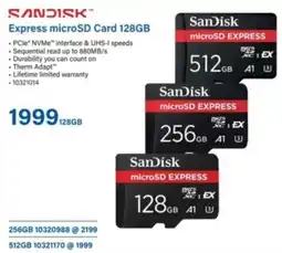 Incredible Connection SanDisk Express microSD Card 128GB offer