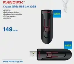Incredible Connection SanDisk Cruzer Glide USB 3.0 32GB offer