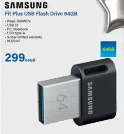 Incredible Connection Samsung Fit Plus USB Flash Drive 64GB offer