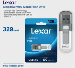Incredible Connection Lexar Jumpdrive V100 128GB Flash Drive offer