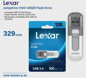 Incredible Connection Lexar Jumpdrive V100 128GB Flash Drive offer