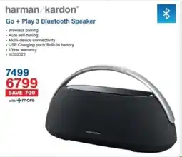 Incredible Connection Harman/Kardon Go + Play 3 Bluetooth Speaker offer