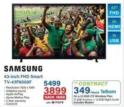 Incredible Connection Samsung 43-inch FHD Smart TV-43F6000F offer
