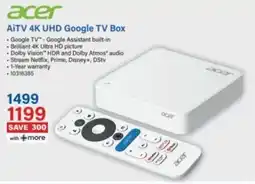 Incredible Connection Acer AiTV 4K UHD Google TV Box offer
