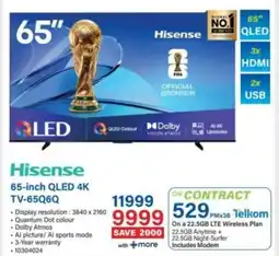 Incredible Connection Hisense 65-inch QLED 4K TV-65Q6Q offer