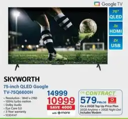 Incredible Connection Skyworth 75-inch QLED Google TV offer