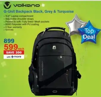 Incredible Connection Volkano G-Unit Backpack Black, Grey & Turquoise offer