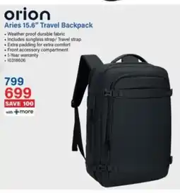 Incredible Connection Orion Aries 15.6" Travel Backpack offer