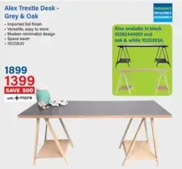 Incredible Connection Alex Trestle Desk Grey & Oak offer
