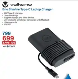 Incredible Connection Volkano Brio Slimline Type-C Laptop Charger offer