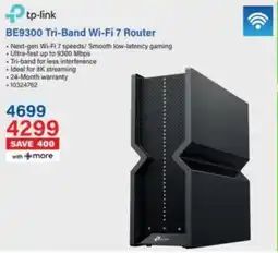 Incredible Connection Tp-link BE9300 Tri-Band Wi-Fi 7 Router offer