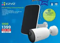 Incredible Connection Ezviz CB3 2K Battery Camera & Panel Kit offer
