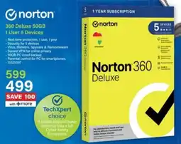 Incredible Connection Norton 360 Deluxe 50GB 1 User 5 Devices offer