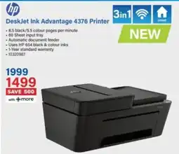 Incredible Connection Hp DeskJet Ink Advantage 4376 Printer offer
