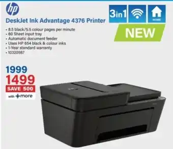 Incredible Connection Hp DeskJet Ink Advantage 4376 Printer offer
