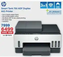 Incredible Connection Hp Smart Tank 750 ADF Duplex AIO Printer offer