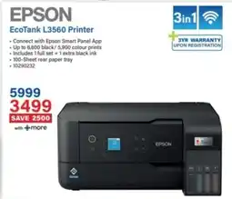 Incredible Connection Epson EcoTank L3560 Printer offer