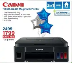 Incredible Connection Canon PIXMA G2410 MegaTank Printer offer
